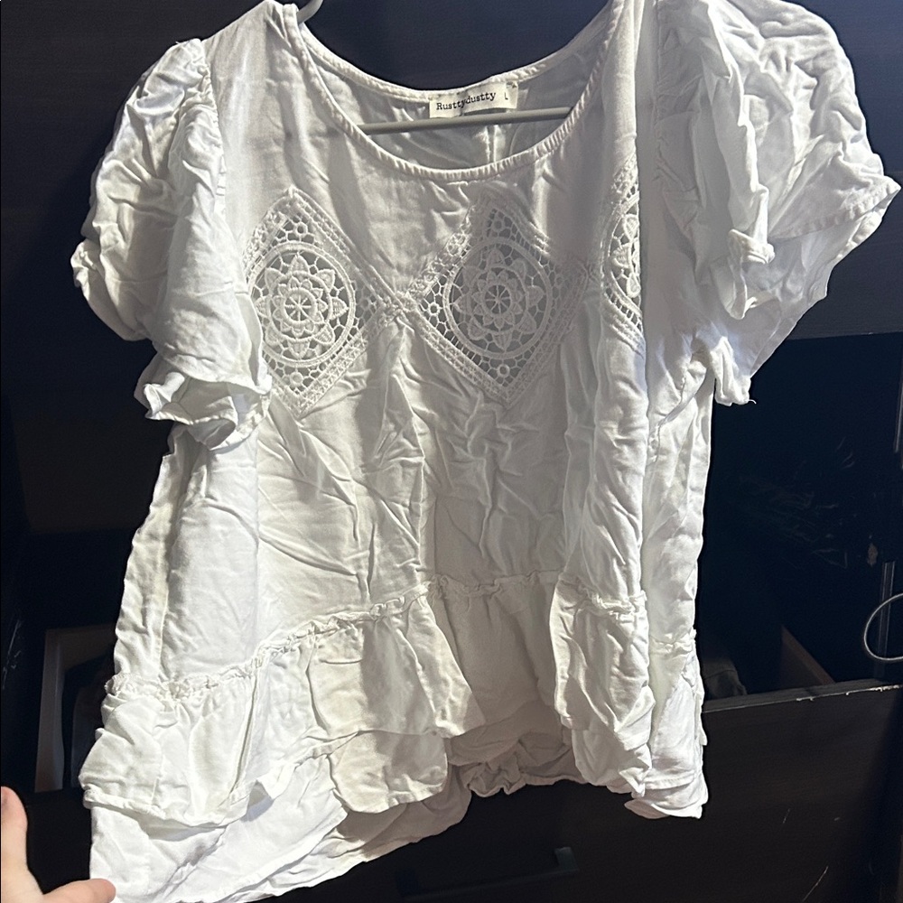 Elegant White Lace Women's Blouse
